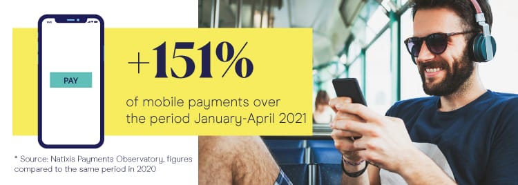 +151% of mobile payments over the period January-April 2021