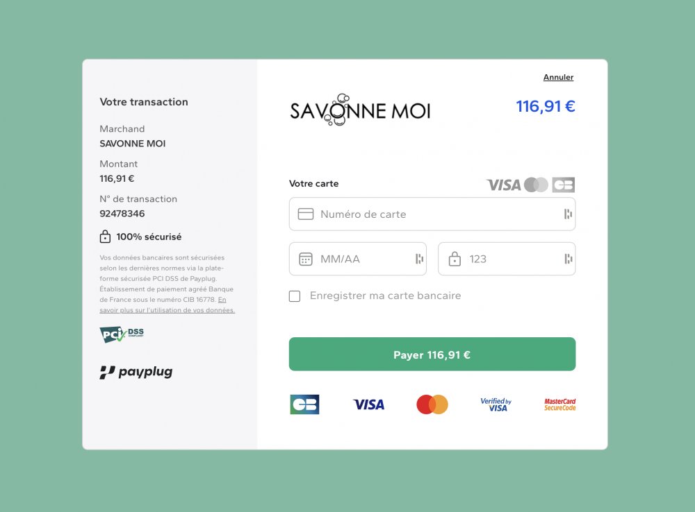 page de paiement