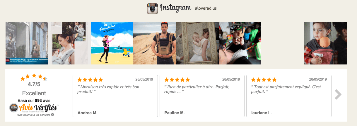 Ambassadeurs et avis clients Love Radius