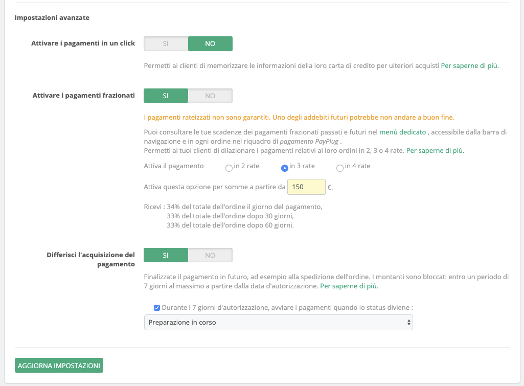 Attivazione pagamento differito PrestaShop