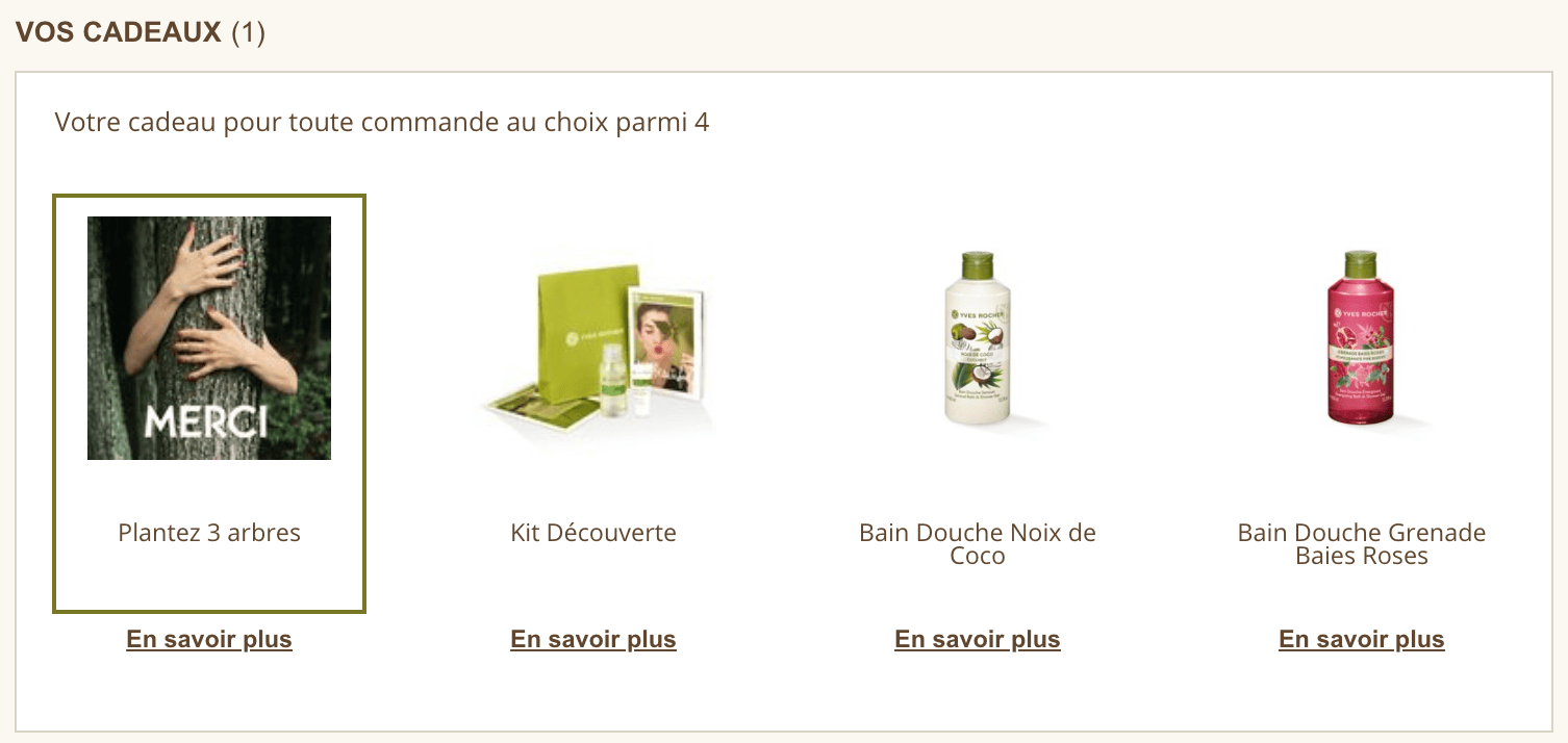 Cadeaux Yves Rocher