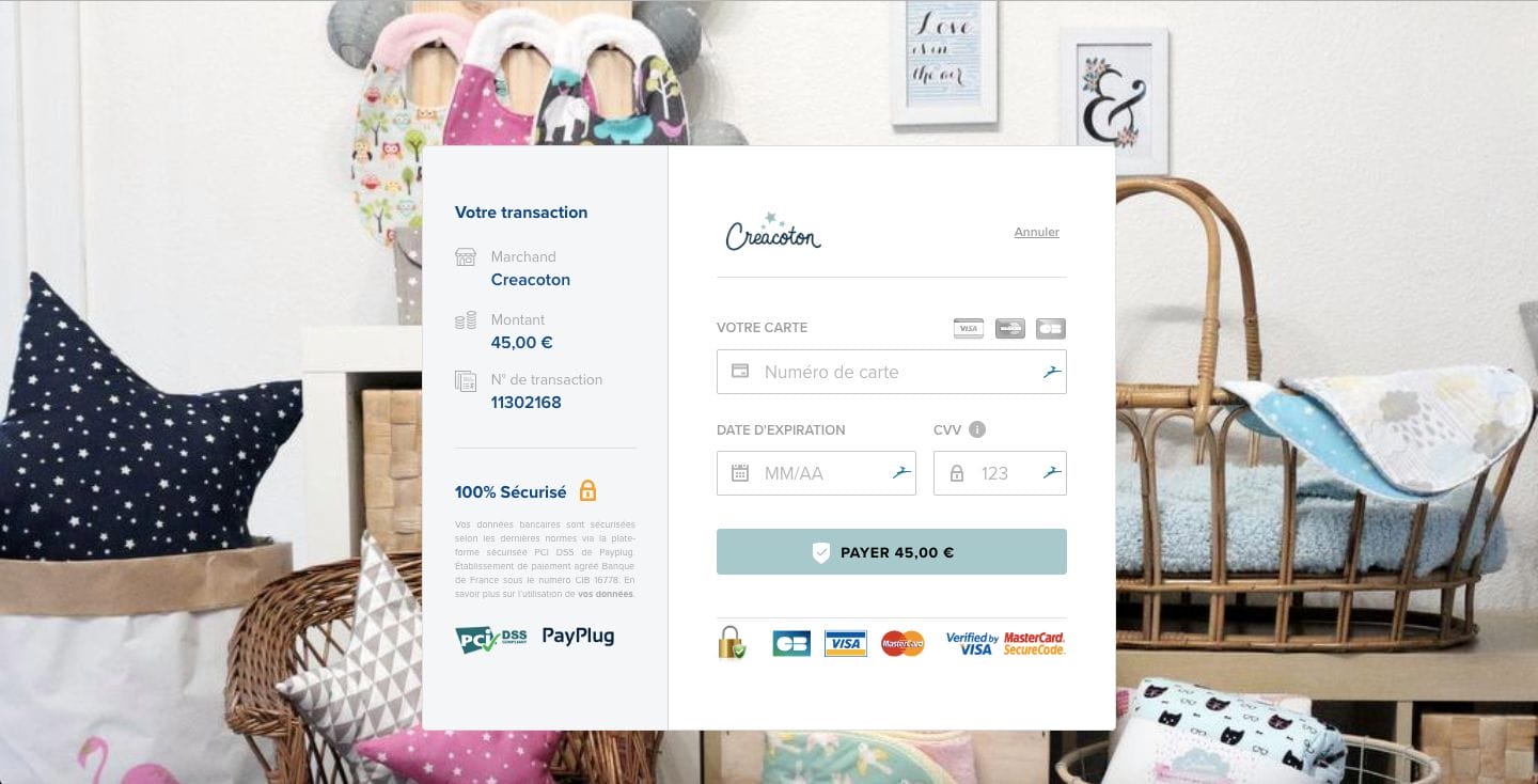 Page de paiement optimisée