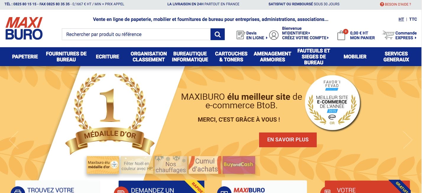 Maxiburo meilleur site e-commerce BtoB