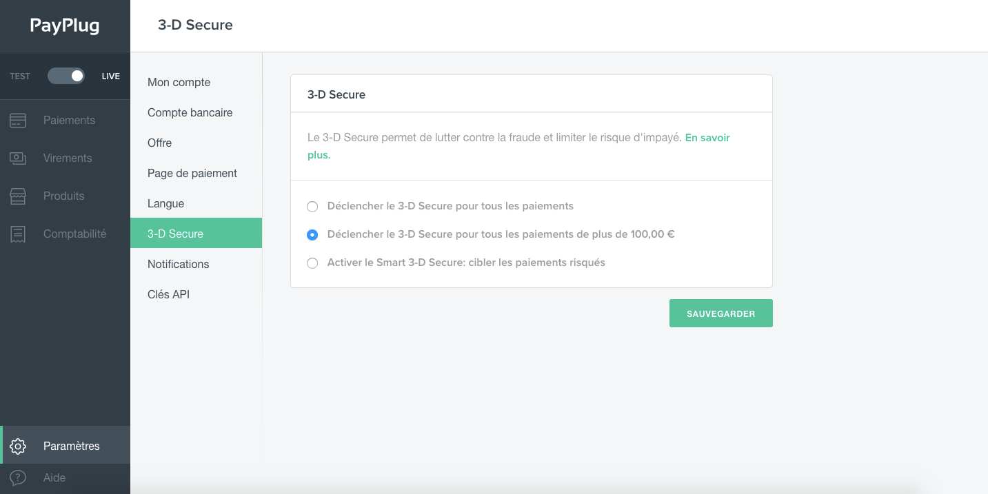 Comment piloter le 3-D Secure