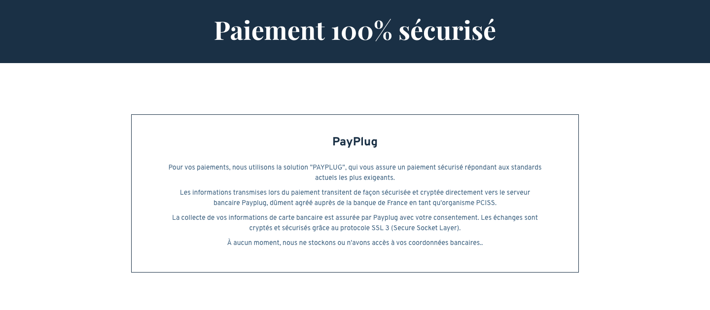 Onglet paiement le pantalon