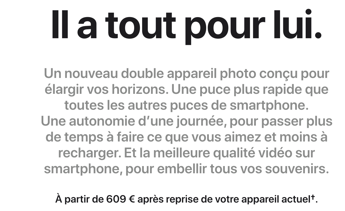 Fiche produit Apple