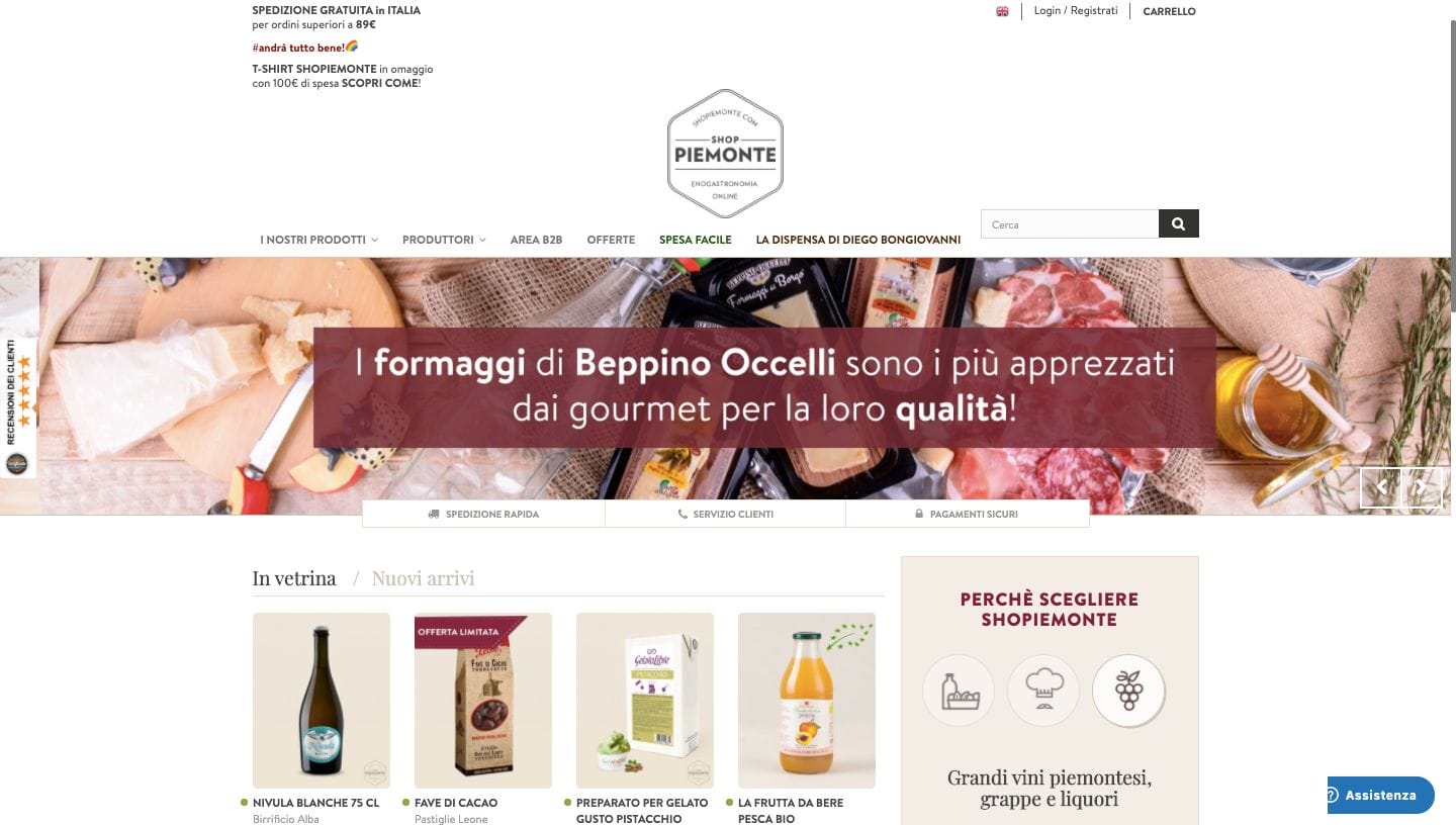 Shopiemonte homepage