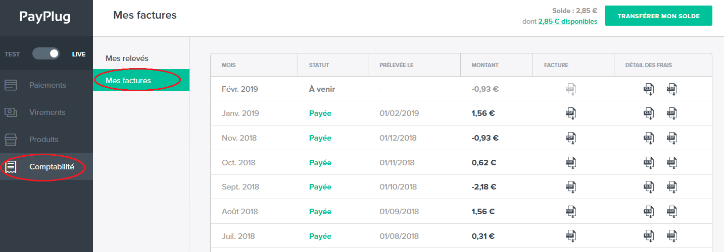 solution paiement rapport comptable