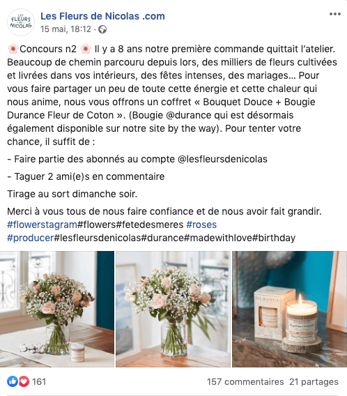 Concours Facebook Les Fleurs de Nicolas