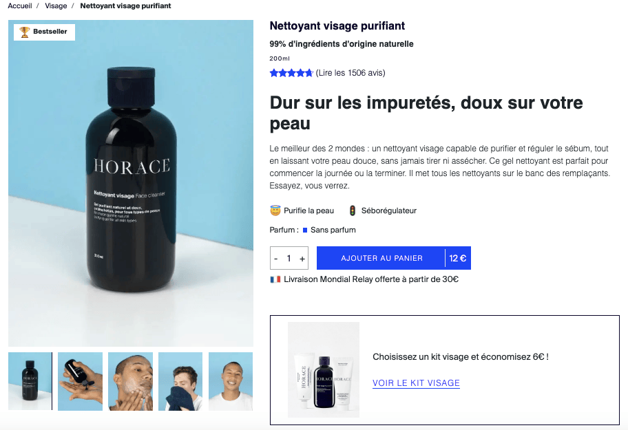 Horace up-selling exemple