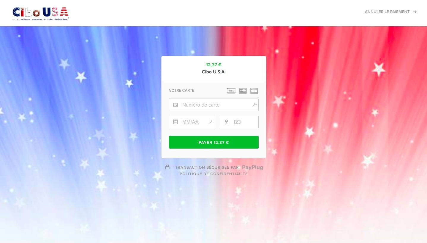 IT_Cibo USA_ page de paiement redirigée