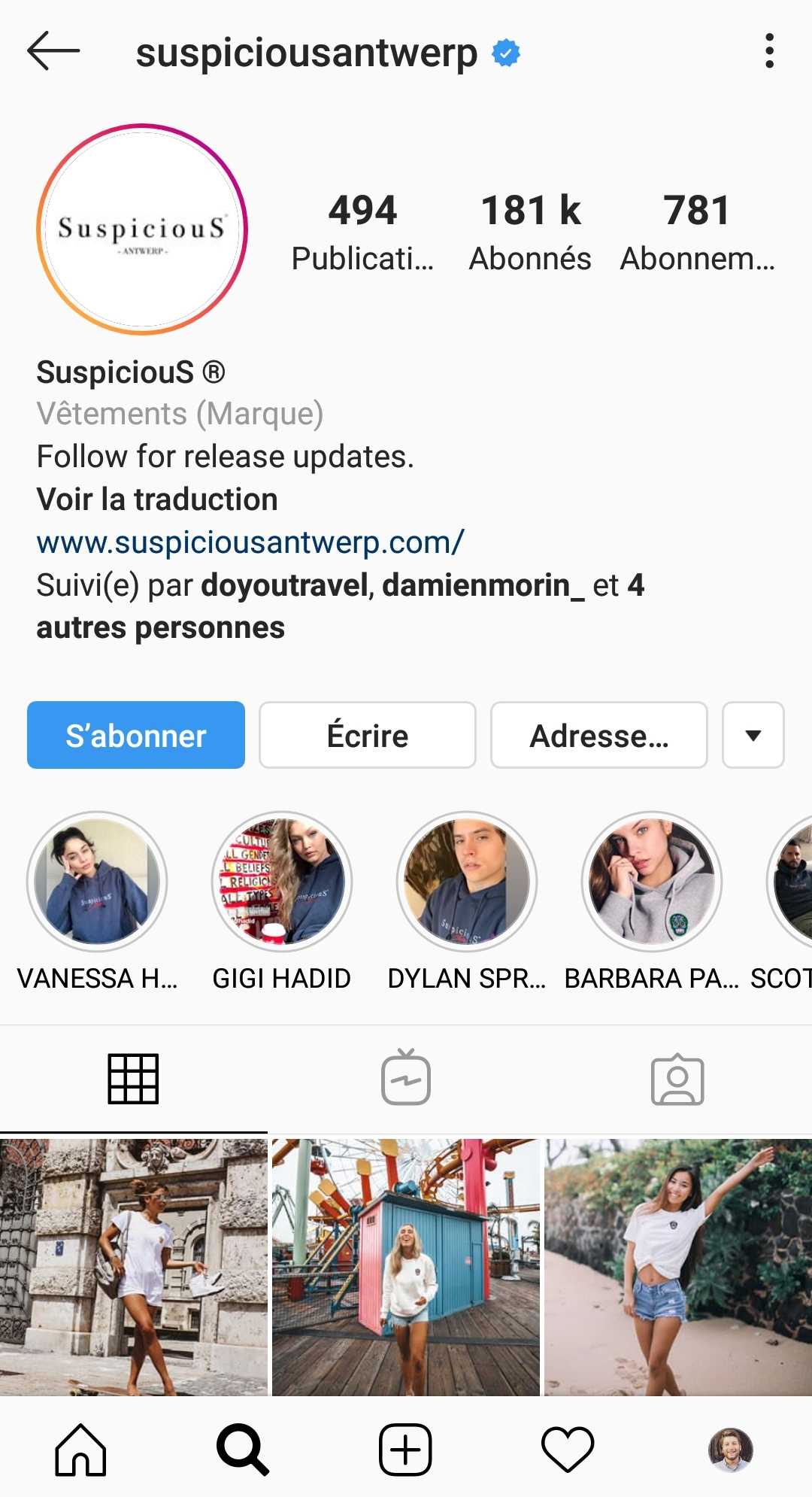 Feed Instagram de Suspicious Antwerp