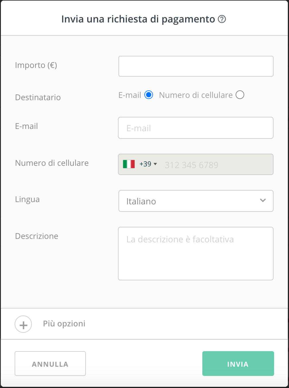 La richiesta di pagamento