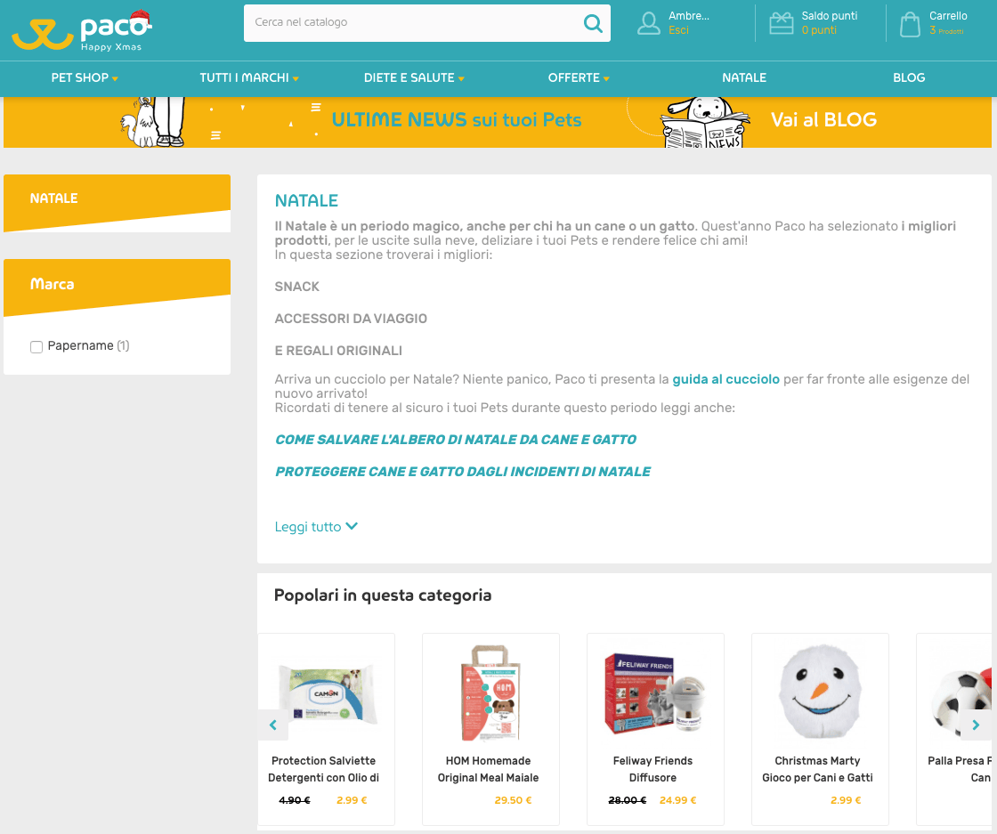 Natale Paco Pet Shop