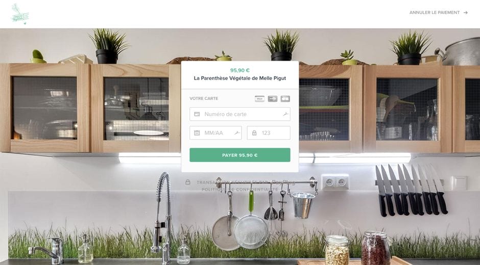 Parenthèse Végétale page de paiement