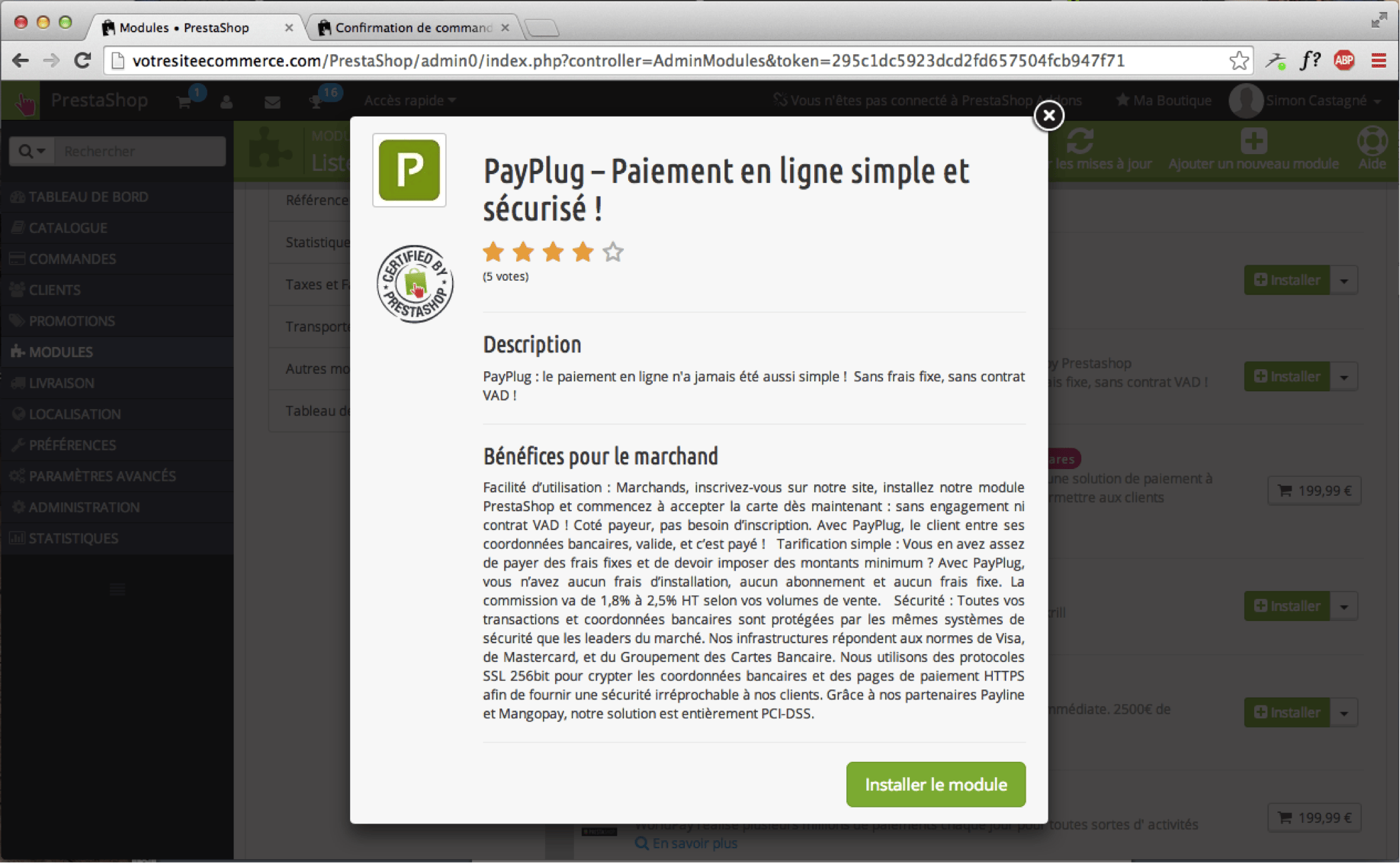 Payplug et Prestashop