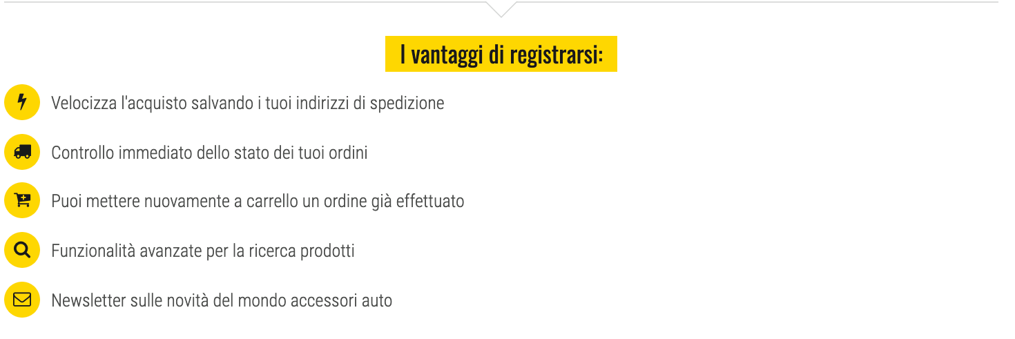 Registrarsi Autoricambi