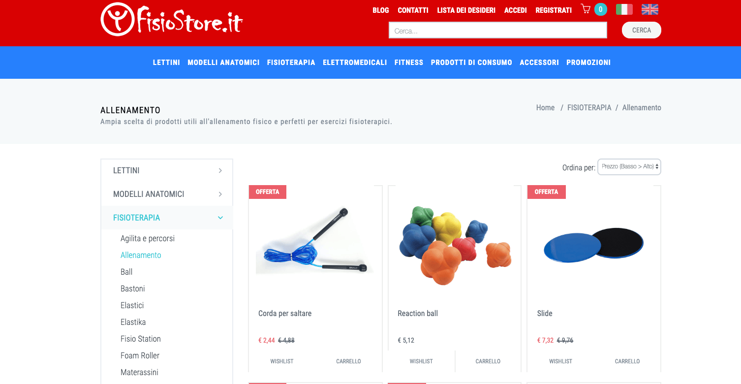 Homepage Fisiostore