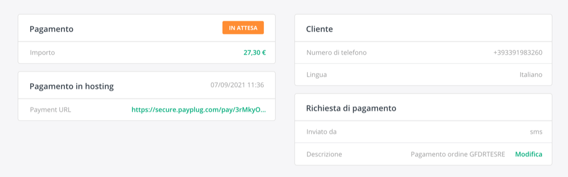 domanda di pagamento