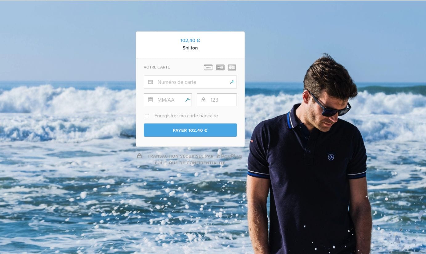 Page de paiement minimaliste - Shilton
