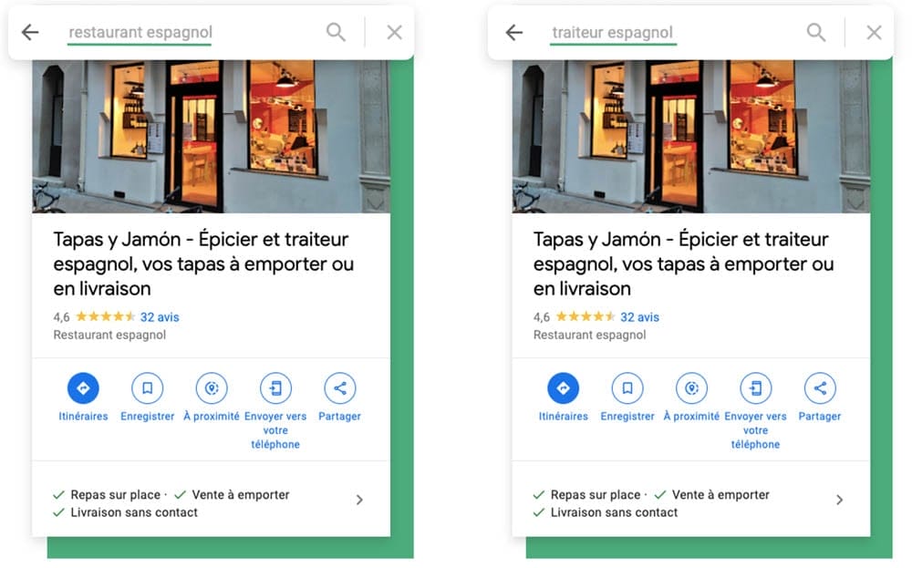 informations sur votre établissement