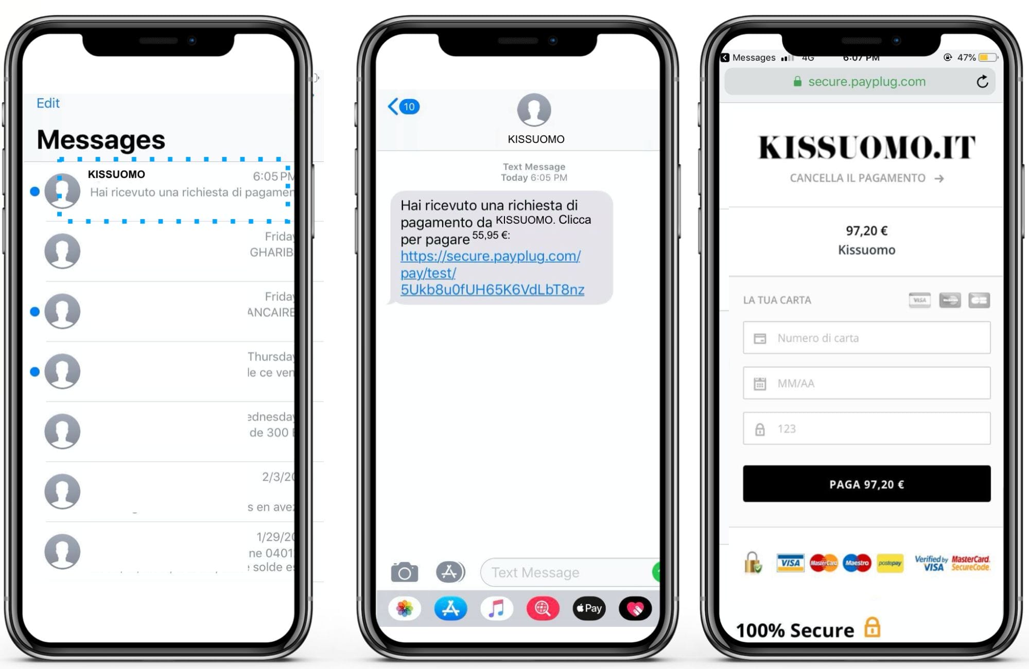 Richiesta di pagamento su mobile