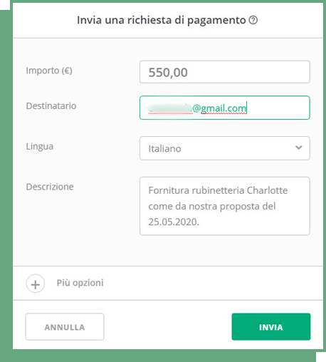 Richiesta di pagamento 