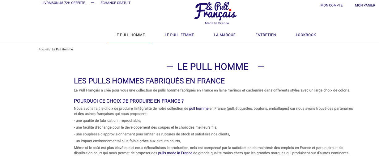 Produits Le pull français