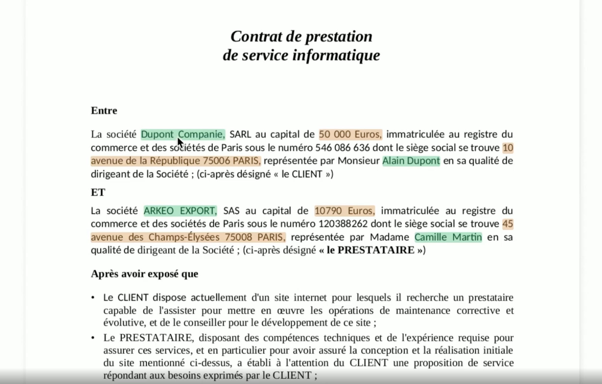 informations clés