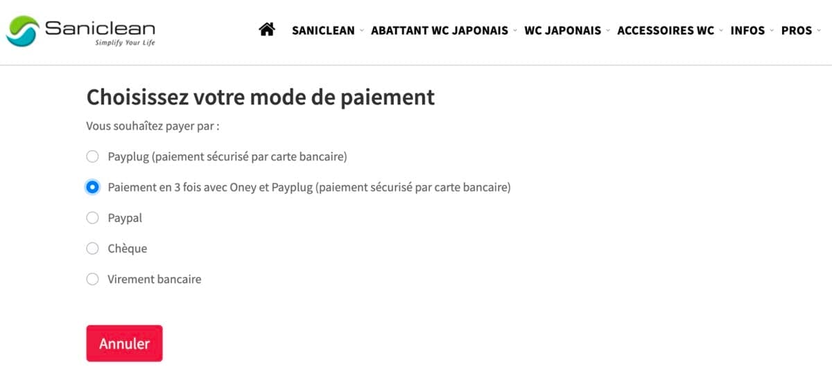 paiement fractionné